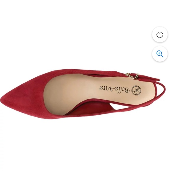 NIB Bella Vita The Scarlett Italian Leather Red Slingback Kitten Heels size 9 - Picture 5 of 13